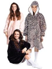 Cozy Noxxiez CH371 Leopard print - topla TV odeja s kapuco za najstnike in odrasle