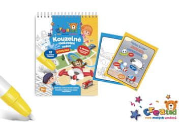 Magični blok za akvarel/ svinčnik s svinčnikom na desni strani je ustvaril 4 liste