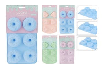 Kalup za peko 6 kosov mix oblik BABY, DONUT, HEART silikon