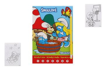 Pobarvanka Smurfs Od pike do pike + svinčnik z radirko