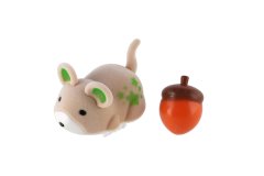 Veverica z želodom iz plastike 5cm na baterije 3 barve