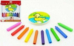 Teddies Moje prve živali - barvice za kopel 10 kosov z gobico v škatli