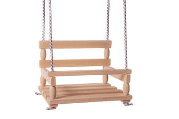 Gugalnica lesena naravna 38x30cm nosilnost 80kg