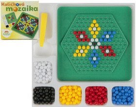 Teddies Mozaik kroglice s pinceto majhne 250 kosov plastike v škatli