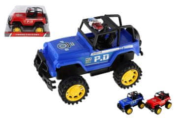 Teddies Policijski terenski avto iz plastike 22cm z vztrajnikom 2 barvi v blistru