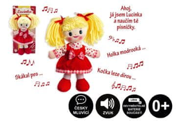 Teddies Lucinka krpana lutka iz pliša 30 cm češko petje