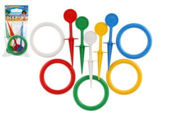 Teddies Igre za metanje obročev in kegljev iz plastike 22cm