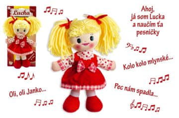 Teddies Lucka rag lutka plišasta 30 cm Slovaško petje na kartici