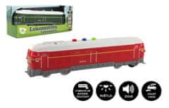 Teddies Lokomotiva/vlak iz plastike 23 cm na baterije z zvokom in svetlobo 2 barvi