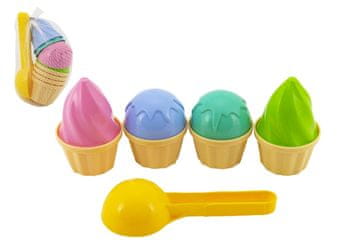 Teddies Komplet za sladoled iz plastike 15 cm + 2 barvi v mreži 12 m+