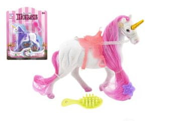 Teddies Enorog/konj 15 cm, česljiv s sedlom in dodatki