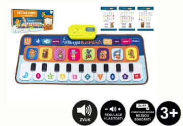 Teddies Elektronska igralna podloga Klavir Živali in njihova skupina 80x37cm na baterije CZ v škatli 38x18cm