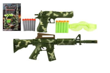 Teddies Pištola/puško 2 kosa plastika + penasti naboji 11 kosov + očala na kartici