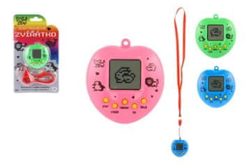 Teddies Elektronski obesek žival z vrvico 5x6cm plastika na baterije 3 barve z zvokom na kartici