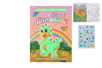 Foni Book Pobarvanka z nalepkami Srečni dinozavri A4 23x31cm