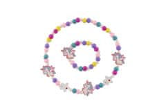 Teddies Ogrlica in zapestnica kroglice enorožec les/plastik 20cm