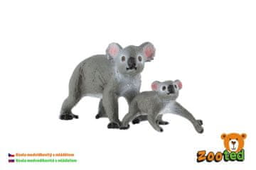 Koala bear cub 2pcs samica z mladičem zooted plastika 4-6cm