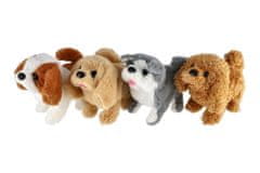Teddies Pes, ki hodi in laja, plišast/plasten 18 cm na baterije 4 vrste