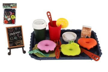 Teddies Kuhinjski pripomočki + set živil iz plastike v vrečki 20,5x30cm