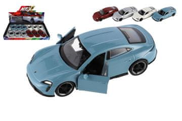 Teddies Avtomobilski velnes Porsche Taycan Turbo S kovinski/plastenski 12cm 4 barve za izvlečni