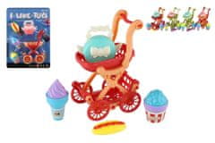 Teddies Mini voziček z dodatki iz plastike 9x13cm 4 barve na kartici