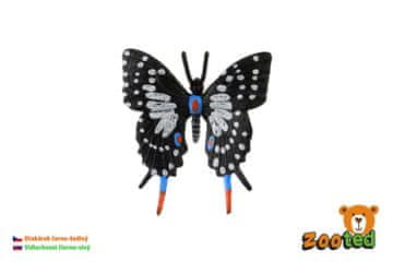 Tropski metulj Papilio/otakarek črna/siva zooted plastika 6cm