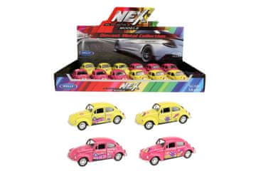 Teddies Avtomobilski Welly Volkswagen Beetle kovinski/plastenski 12cm 4 barve za izvlečno