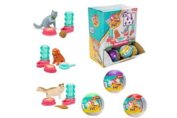 Teddies Plastična žival z žogo presenečenja 6 cm z dodatki