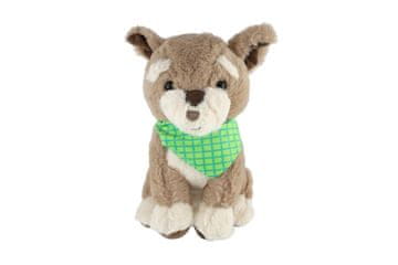Teddies Pes/kunec, ki sedi s šalom, plišast 26cm
