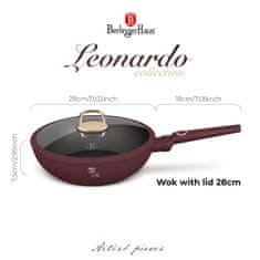 Berlingerhaus Ponev Wok s pokrovom in površino iz titana 28 cm Leonardo Collection BH-8034