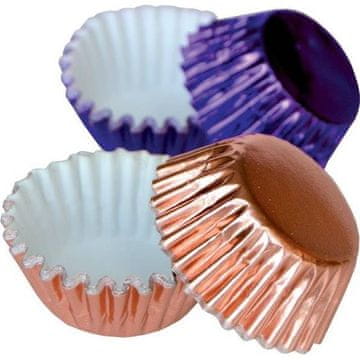 Alvarak Aluminijaste skodelice za pralineje 50 kosov vijolične in bronaste barve -