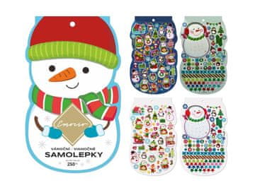 Božične nalepke 147x240mm, snežak, različne, mešanica barv