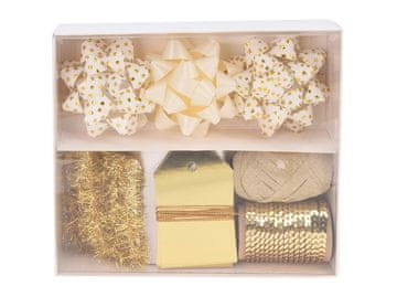 Okrasni trakovi in pentlje iz polipropilena, komplet 10 kosov, 175x155x40mm, zlati