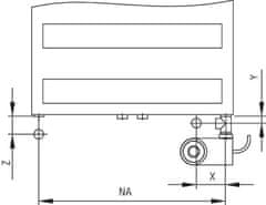 Kermi Kopalniški element, cevast Casteo-E 986X500MM SREBRNA FKS DESNA CTE10100050WJXK