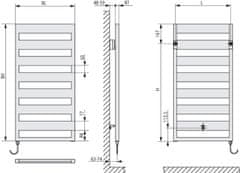 Kermi Kopalniški element Casteo-E 1533X500MM BELA STEKLENIČNA DESNA CTE101500502DXK
