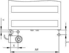 Kermi Kopalniški element Casteo-E 1259X750MM SREBRNA FKS LEVA CTE10120075WIXK