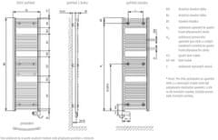 Kermi Električni cevni element za kopalnico Kermi B20-RE 800X450 UKRIVLJEN BELA LRE100800452BXK