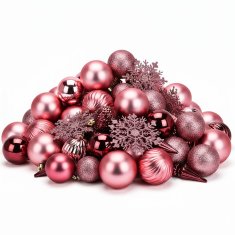 HOMESTYLING Komplet božičnih okraskov 57 kosov roza KO-CAN304060
