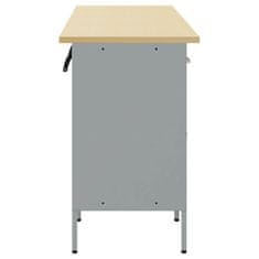 Vidaxl Delovna omara s predalom 4 pcs Rdeča in siva 200 x 55 x 85 cm