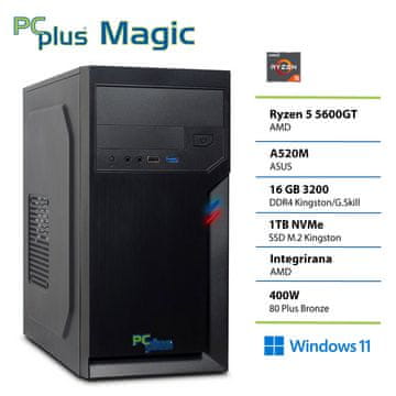 PCplus Magic Ryzen 5 5600GT 16GB 1TB Windows 11 Home namizni računalnik