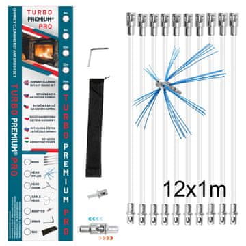 Rotacijska krtača za čiščenje dimnika TURBO Premium PRO - 12m