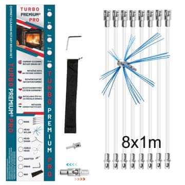 Rotacijska krtača za čiščenje dimnika TURBO Premium PRO - 8m