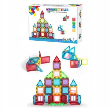 Magnetni gradbeni set 45 delni set - Magnetic Tiles