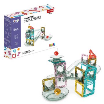Magnetni gradbeni set Marble Roller 38 delni set - Magnetic Tiles