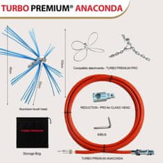 Vrtljiva krtača za čiščenje dimnikov TURBO Premium Anaconda - 3m