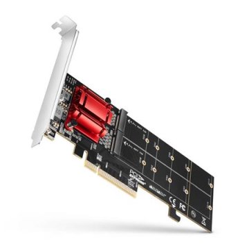 AXAGON PCEM2-ND, krmilnik PCIe x8 - 2x reža M.2 NVMe M-key, RAID, podpora za plošče brez razdvojitve, vključno z. LP
