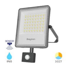 BRAYTRON FLOOD PF reflektor LED 50W CCT PIR IP65 antracit
