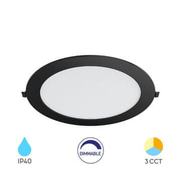 BRAYTRON BP01 vgradni panel LED dimm 18W CCT IP40 okrogel črn