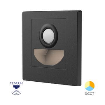 BRAYTRON STEP BS stenska vgradna svetilka LED 1,5W CCT PIR črna