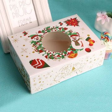 Božična škatla za sladkarije Božični venec 22x15x7cm - Cakesicq